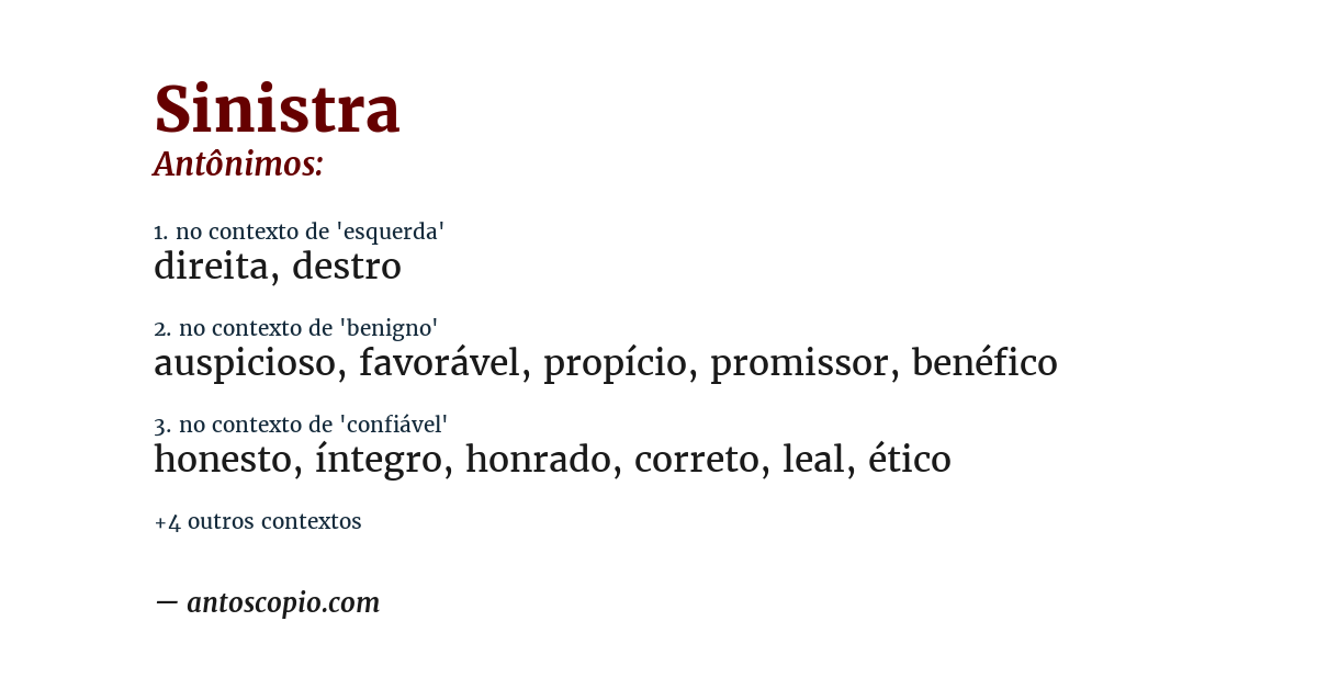 Antônimo de sinistra