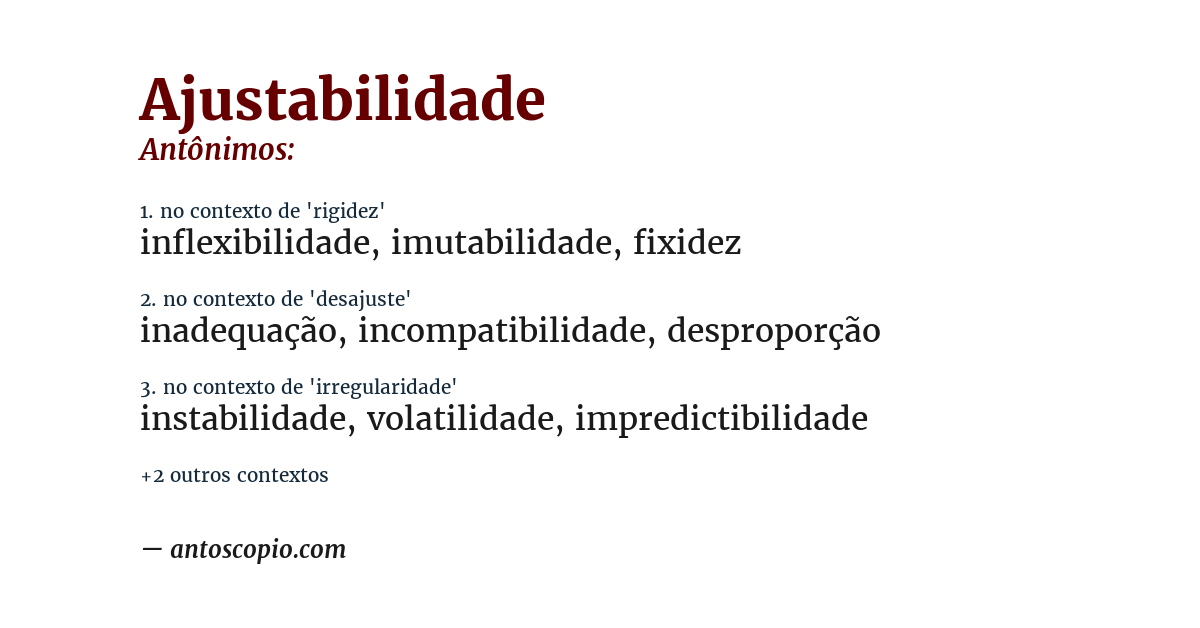Antônimo de ajustabilidade