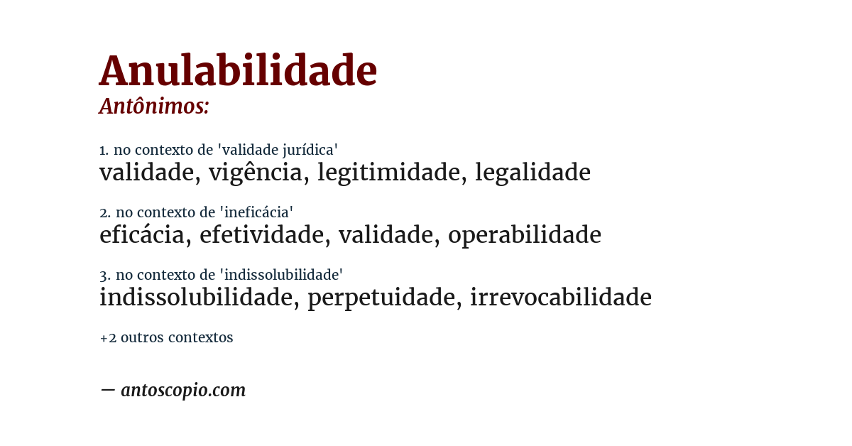 Antônimo de anulabilidade