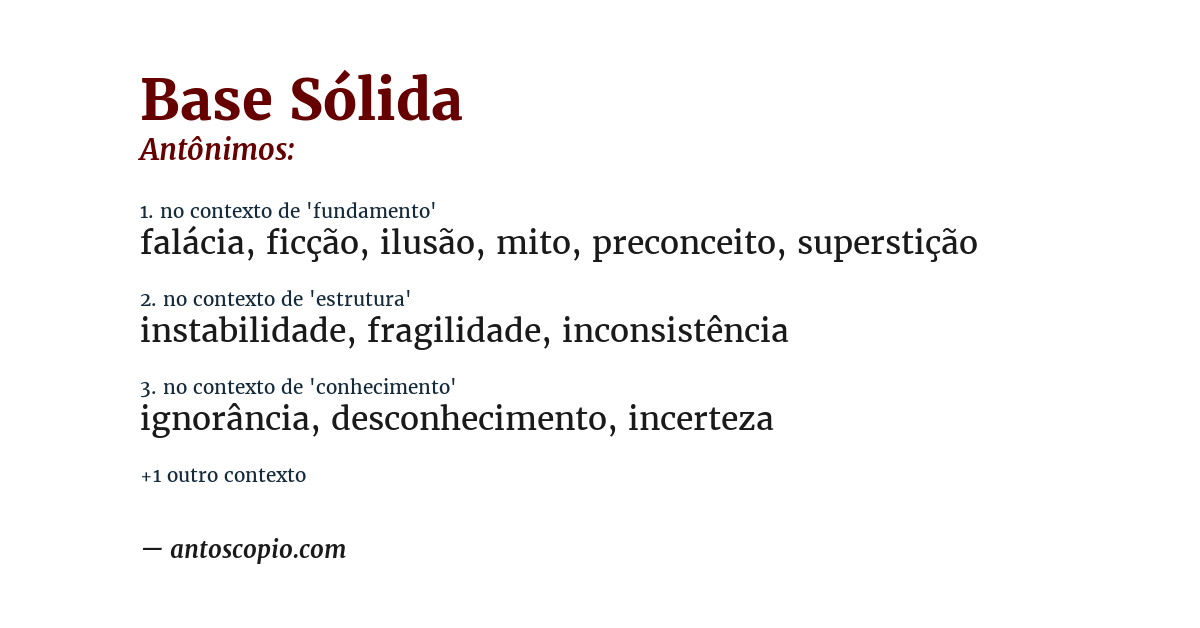Antônimo de base sólida