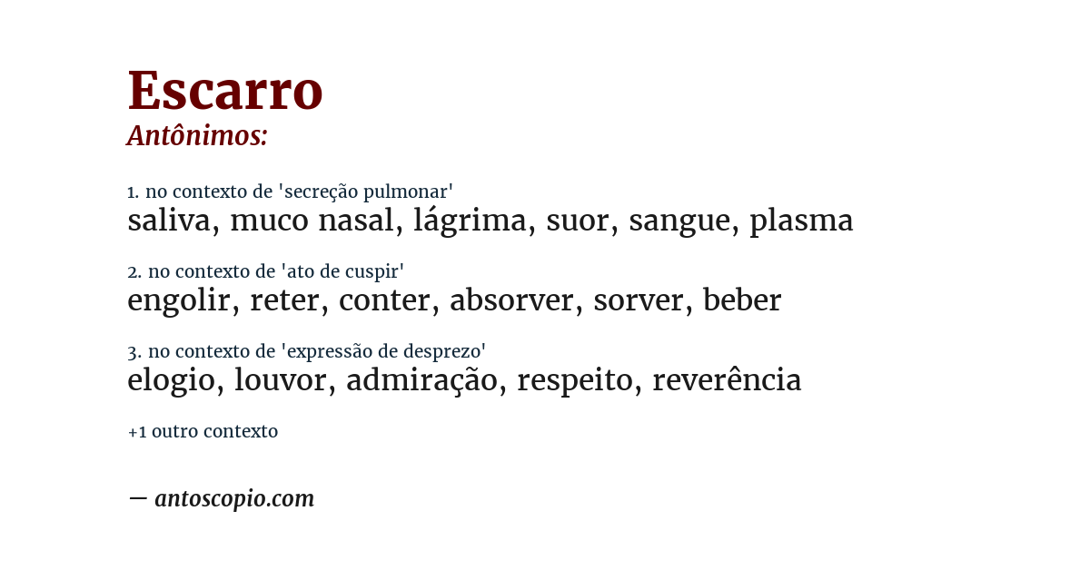 Antônimo de escarro