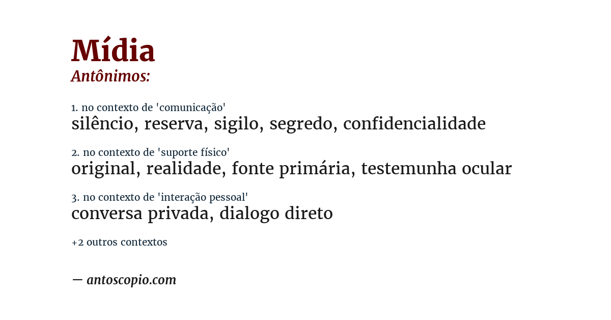 Antônimo de mídia