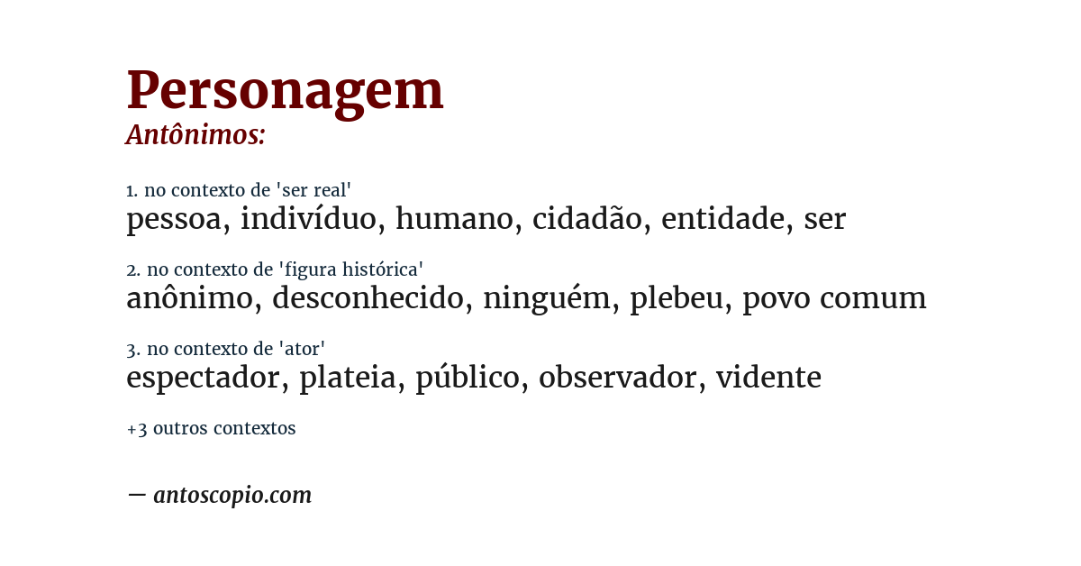 Antônimo de personagem