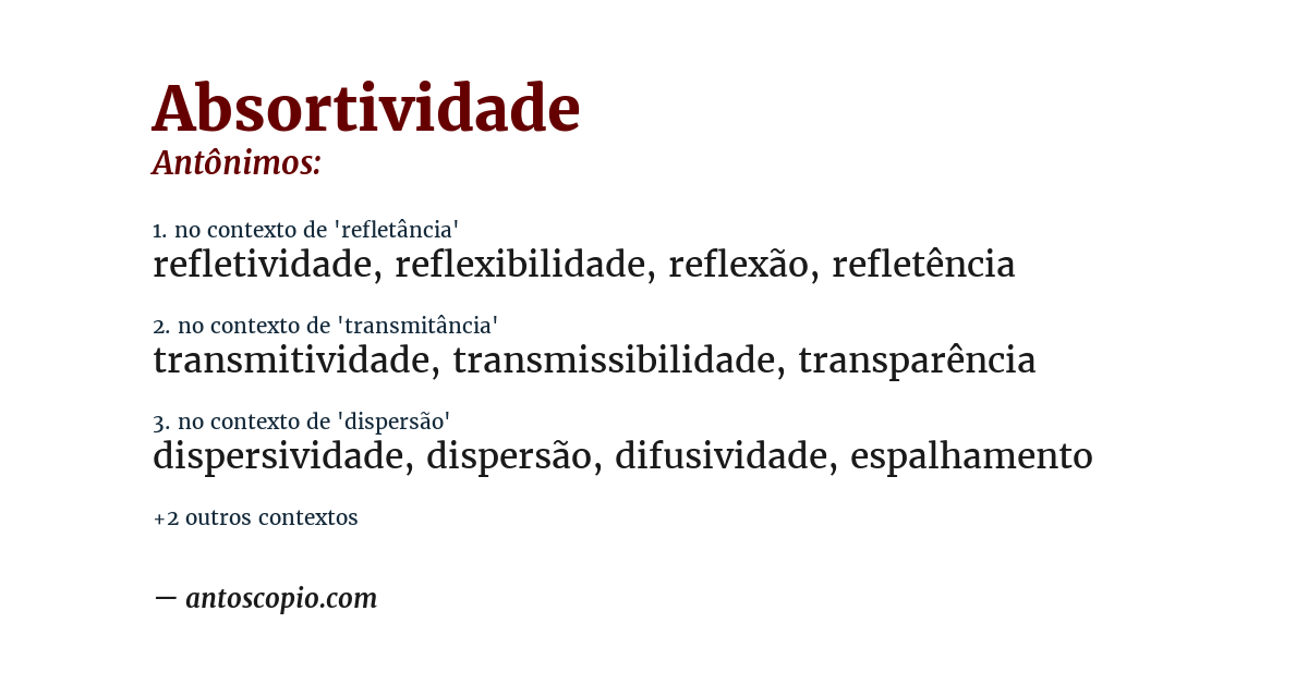 Antônimo de absortividade
