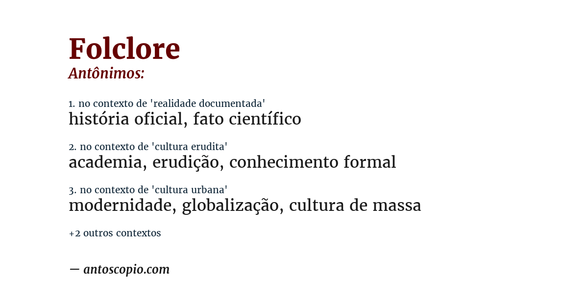 Antônimo de folclore