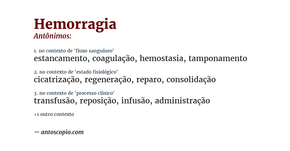 Antônimo de hemorragia