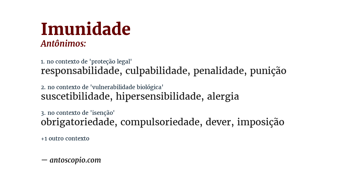 Antônimo de imunidade