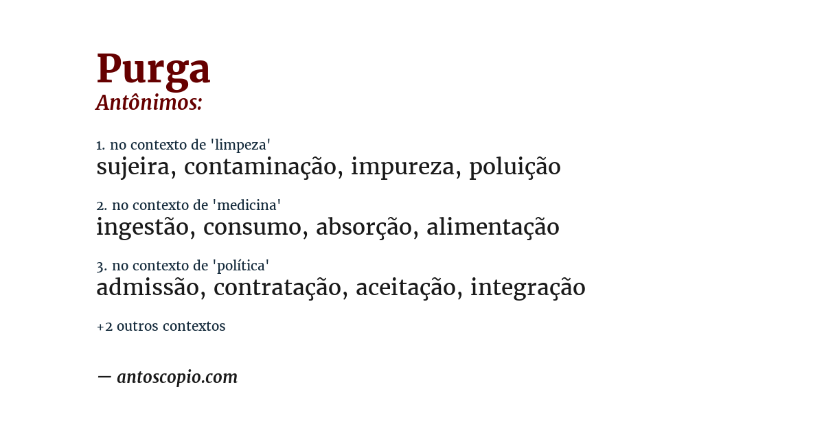 Antônimo de purga