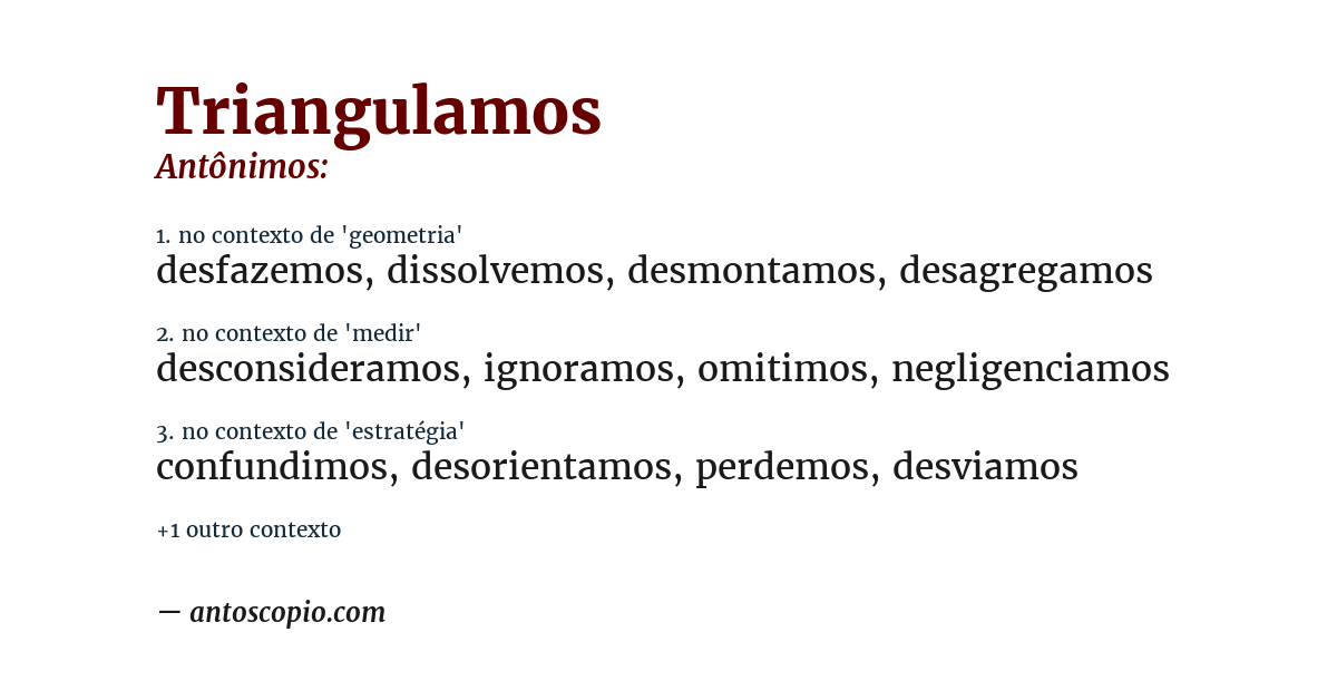 Antônimo de triangulamos