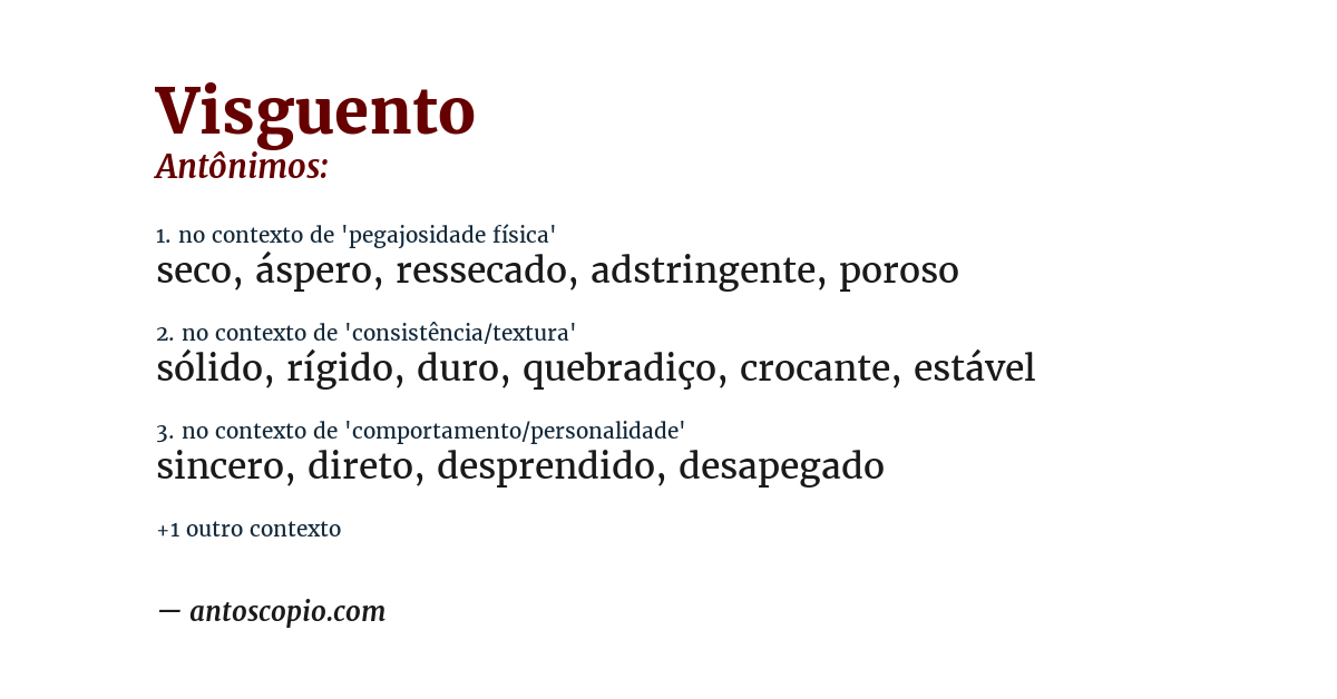 Antônimo de visguento