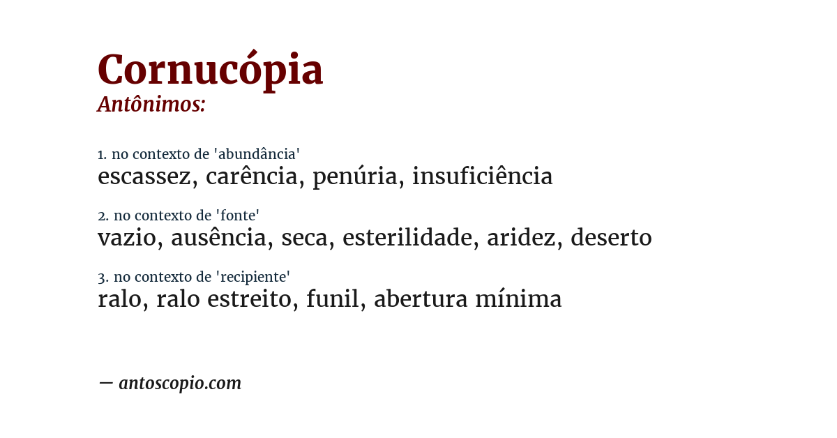 Antônimo de cornucópia