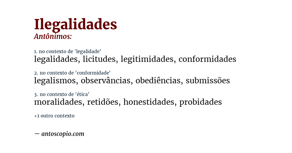 Antônimo de ilegalidades