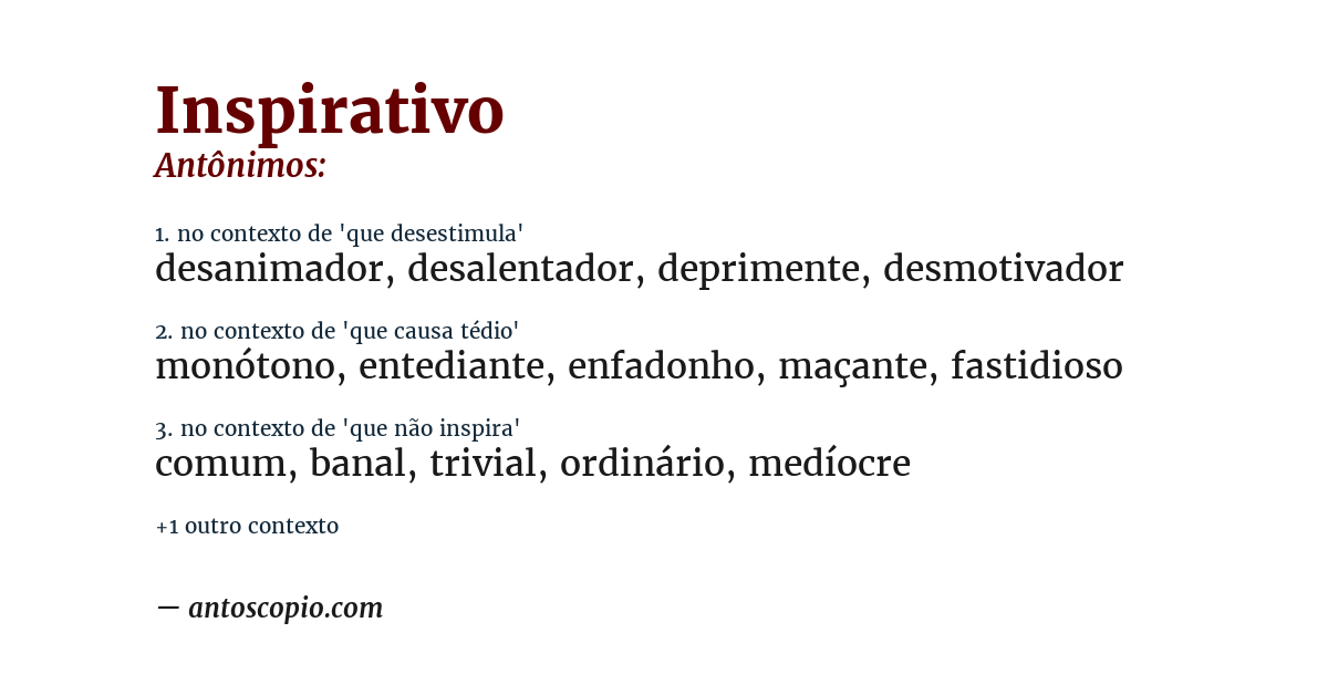 Antônimo de inspirativo