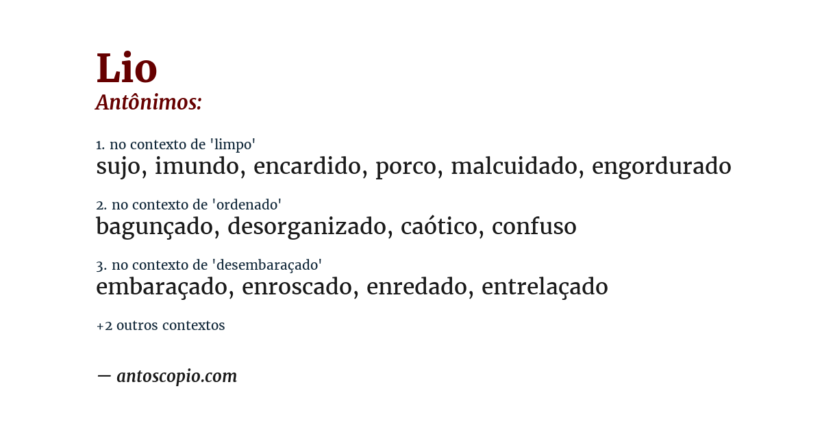 Antônimo de lio