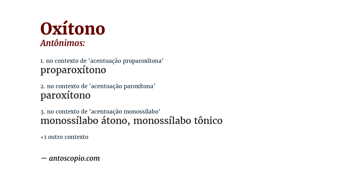 Antônimo de oxítono