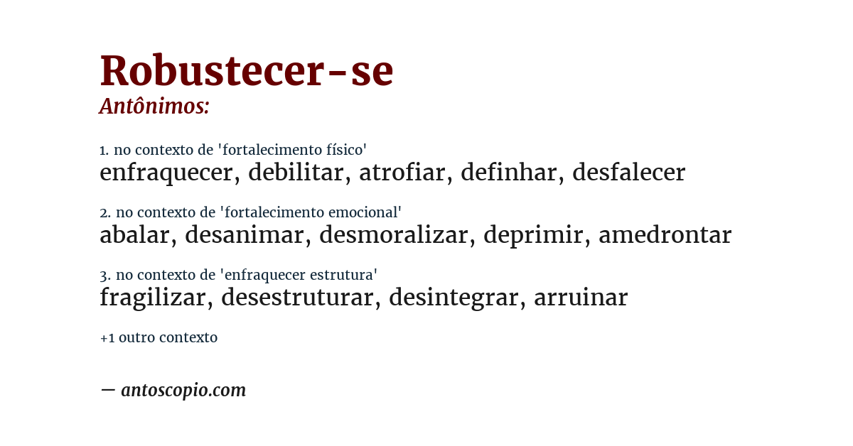 Antônimo de robustecer-se