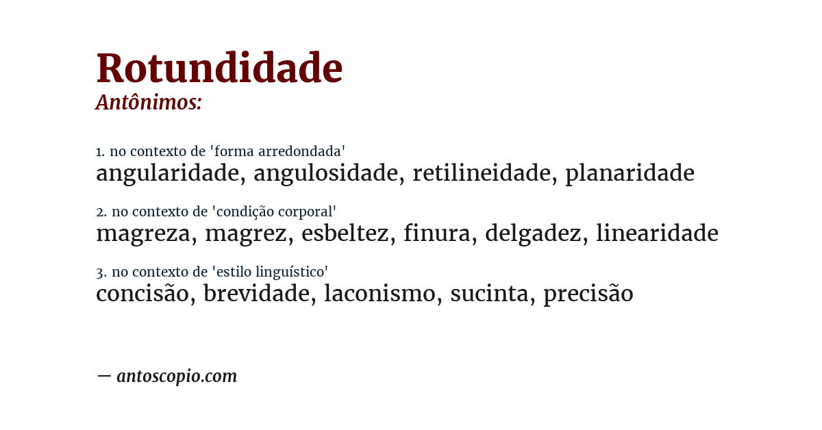 Antônimo de rotundidade