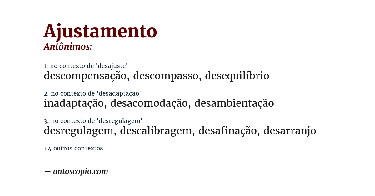 Antônimo de ajustamento