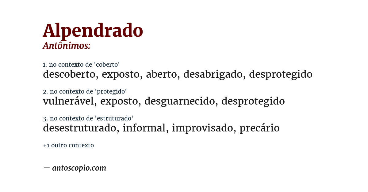 Antônimo de alpendrado