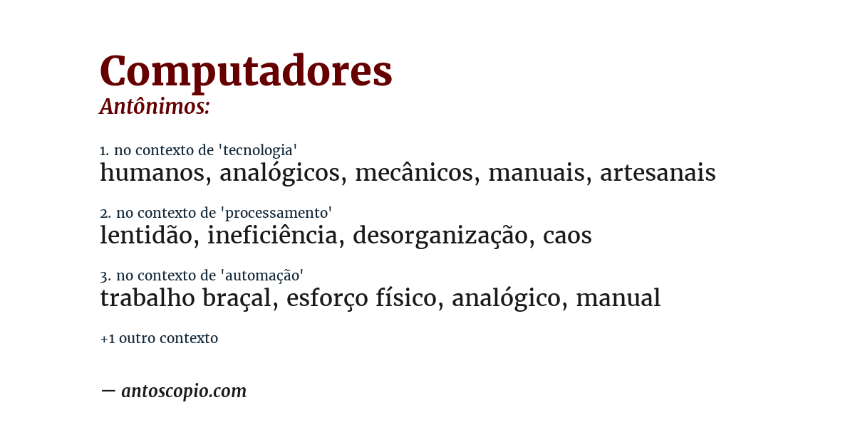 Antônimo de computadores