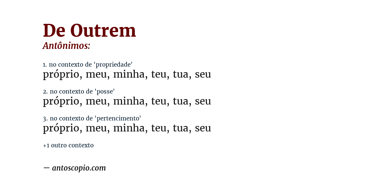Antônimo de de outrem
