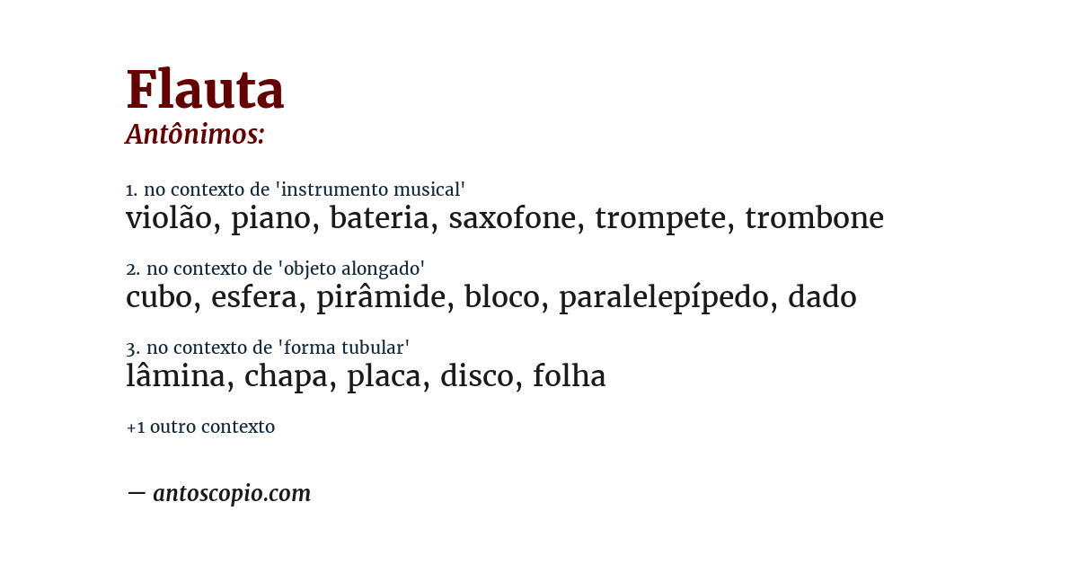 Antônimo de flauta