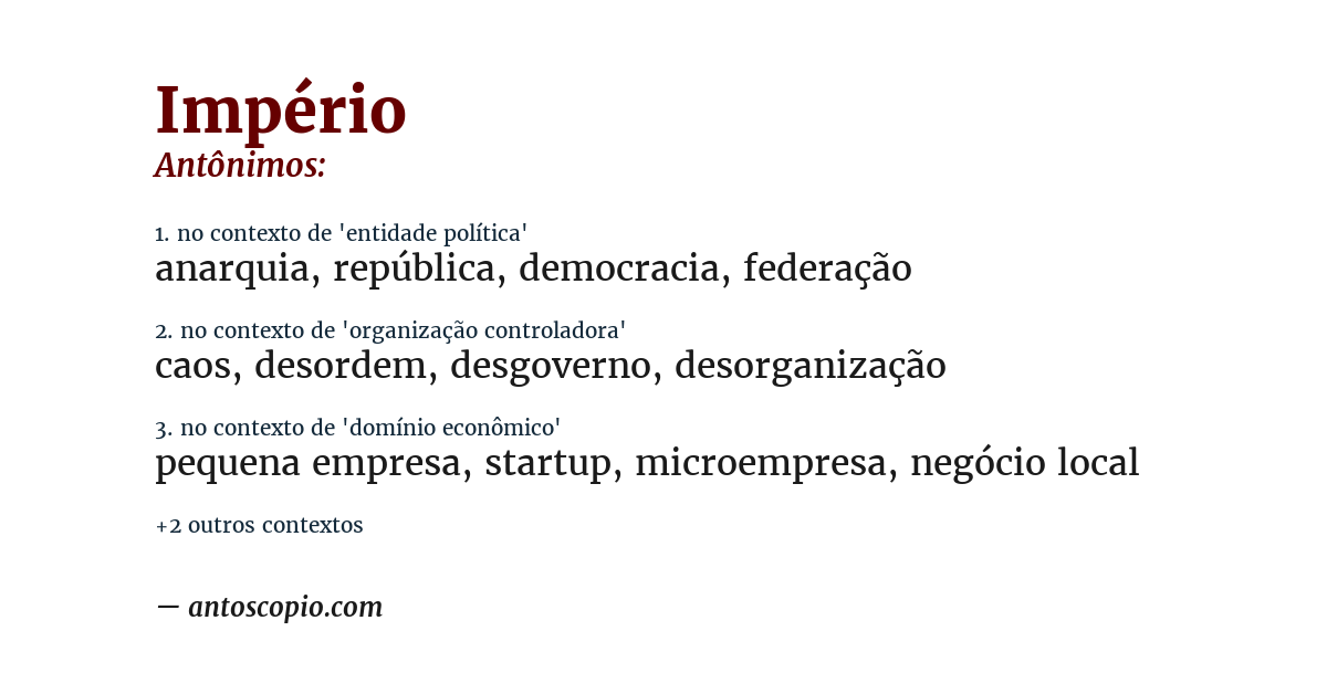 Antônimo de império