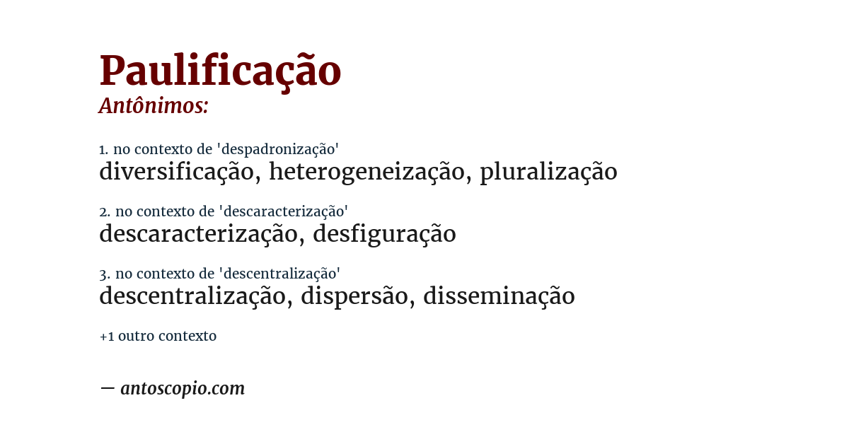 Antônimo de paulificação