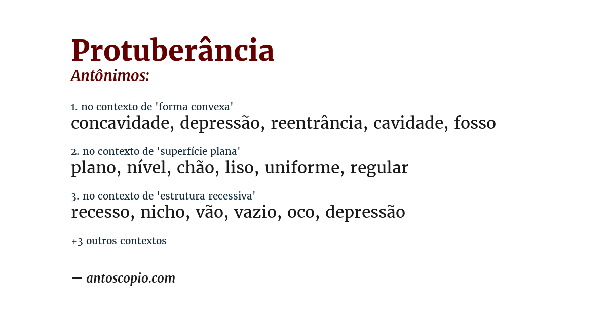 Antônimo de protuberância