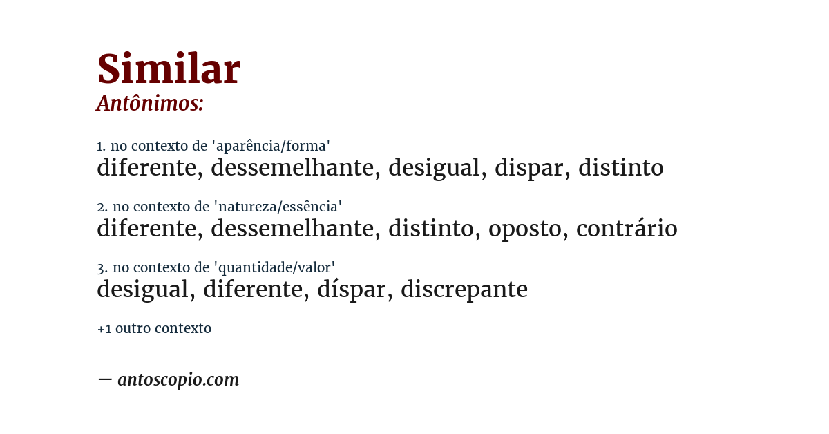 Antônimo de similar