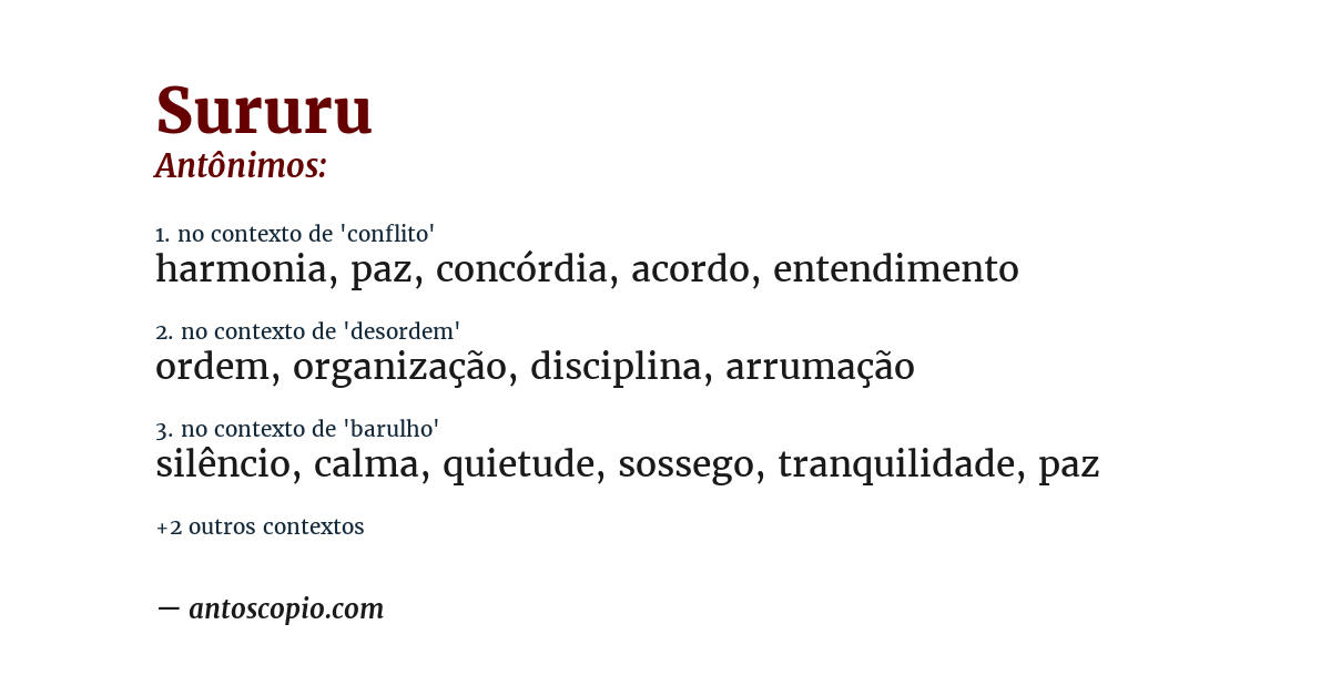 Antônimo de sururu