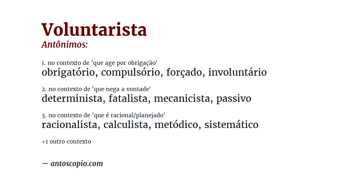 Antônimo de voluntarista