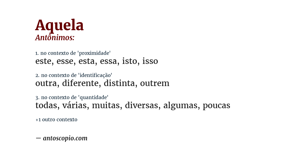 Antônimo de aquela