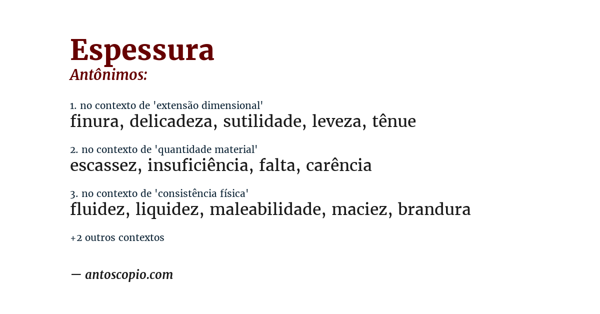 Antônimo de espessura