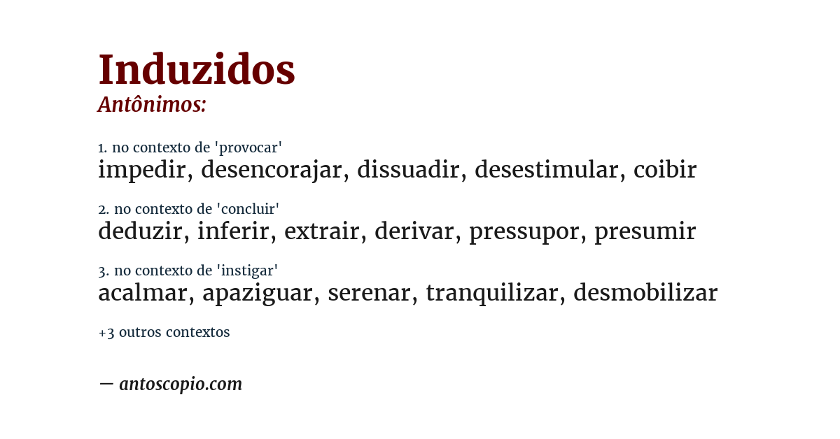 Antônimo de induzidos