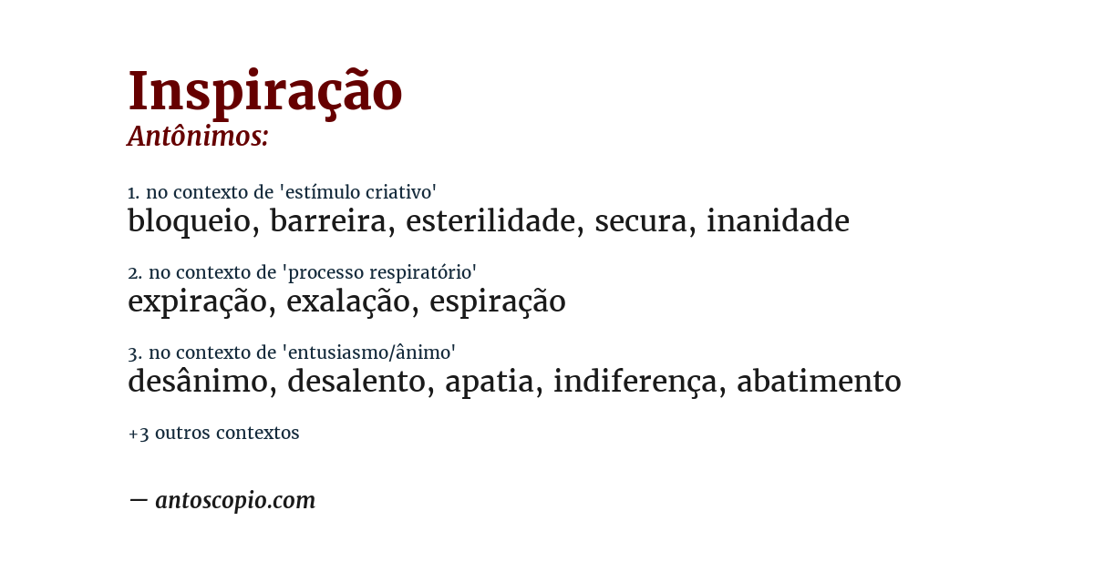Antônimo de inspiração