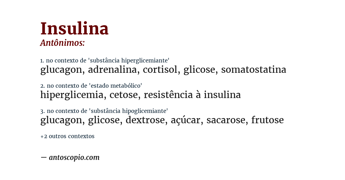 Antônimo de insulina