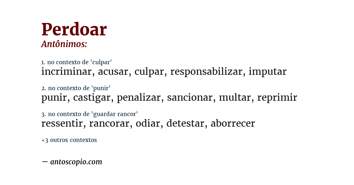 Antônimo de perdoar