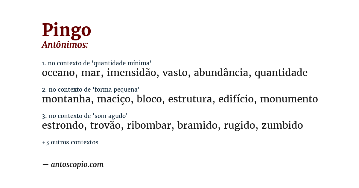 Antônimo de pingo