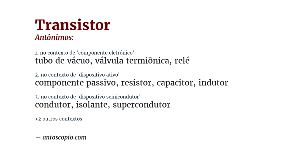 Antônimo de transistor