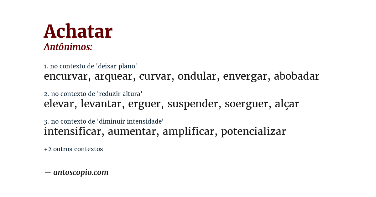 Antônimo de achatar