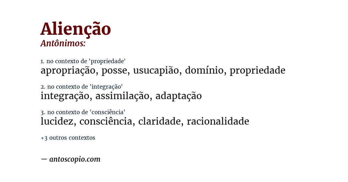 Antônimo de alienção