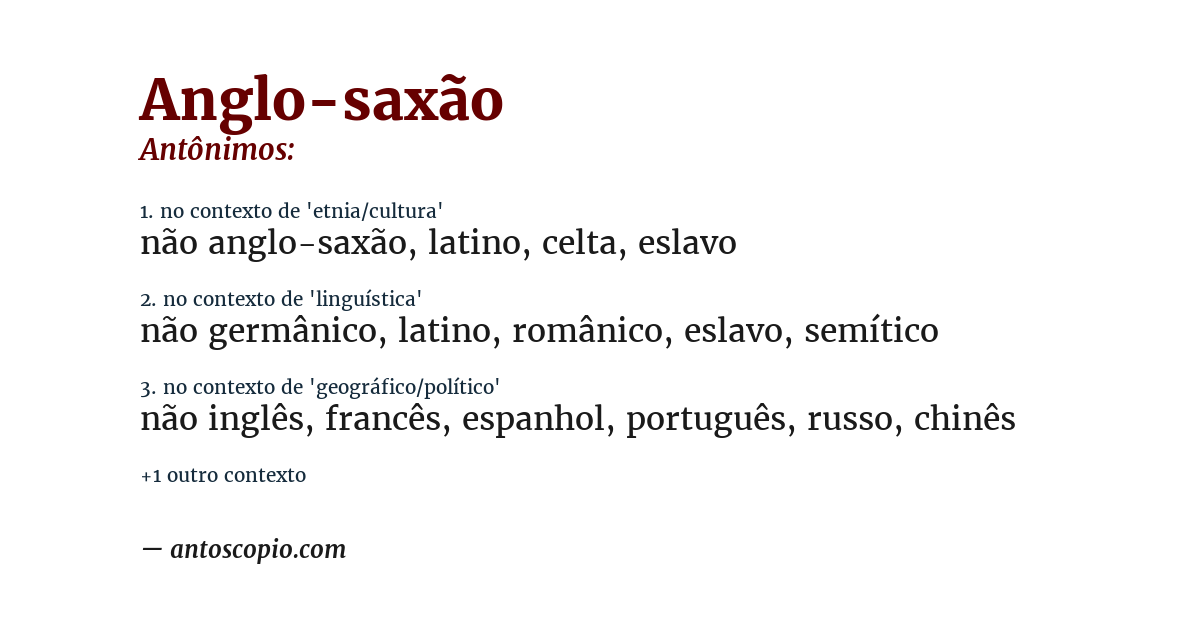 Antônimo de anglo-saxão