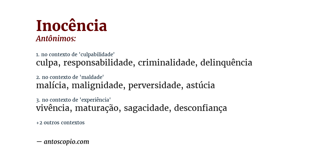 Antônimo de inocência