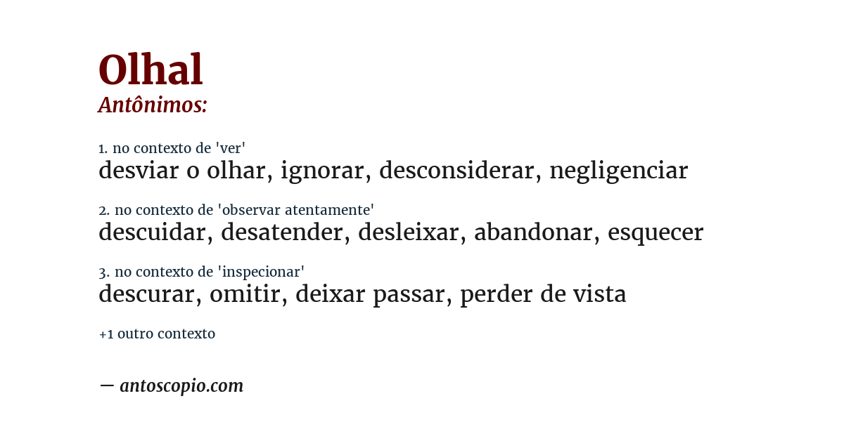 Antônimo de olhal