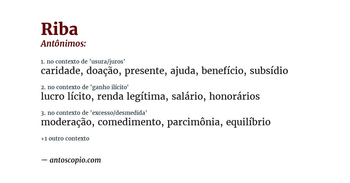 Antônimo de riba