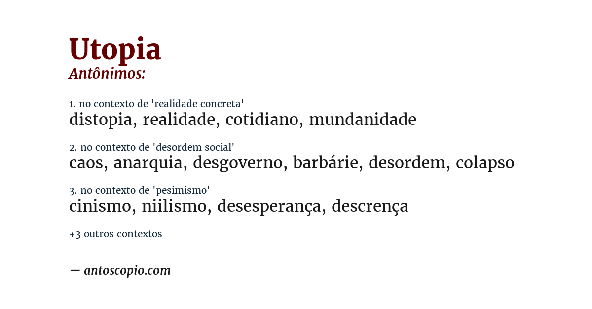 Antônimo de utopia