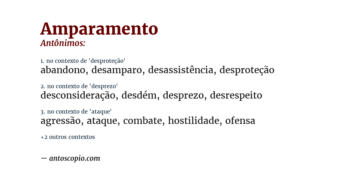 Antônimo de amparamento