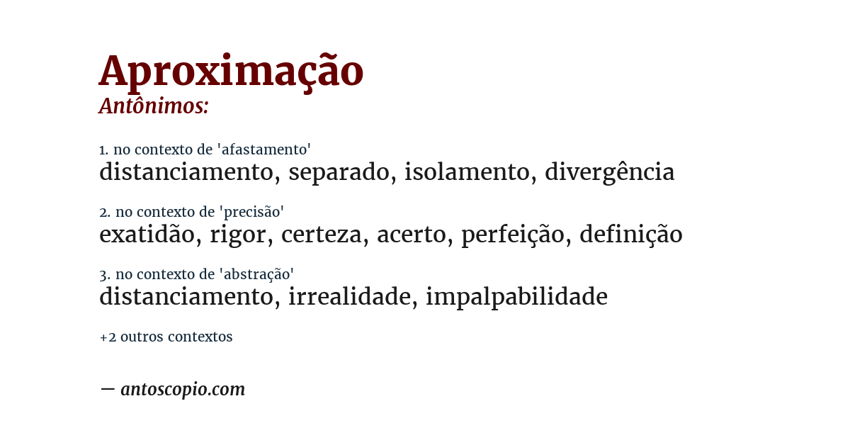 Antônimo de aproximação