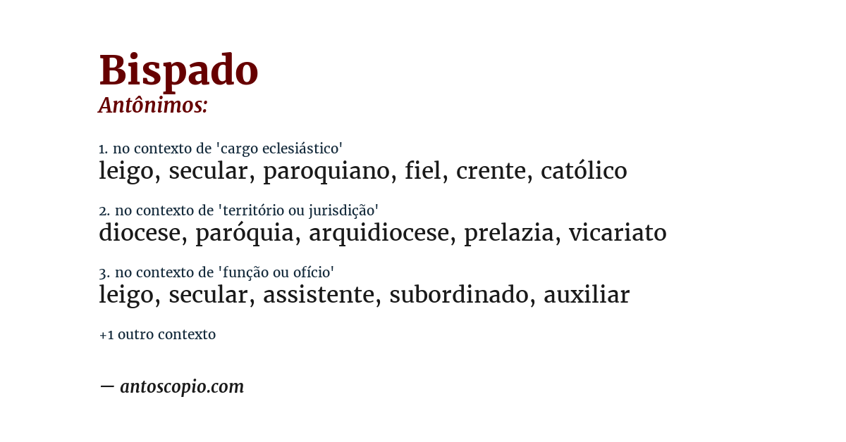 Antônimo de bispado